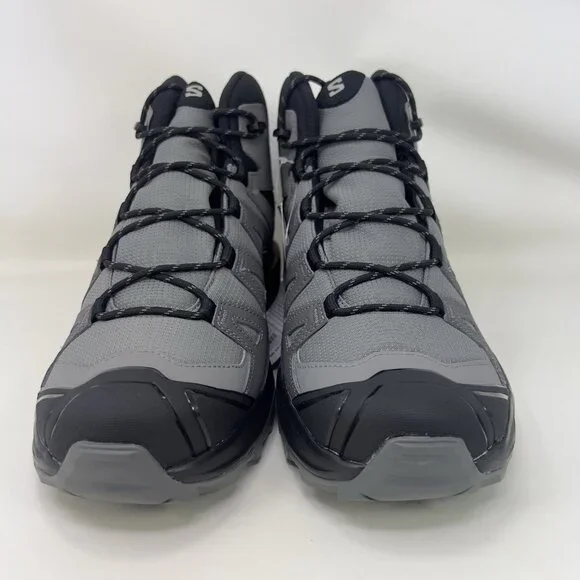 Salomon X Ultra 360 Mid CSWP Hiking Boots Grey Black Maroon Men’s Size 10.5 - Picture 3 of 9